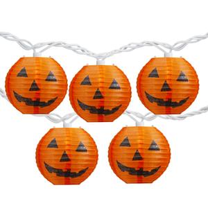 Northlight 10ct. Jack-O-Lantern Paper Lantern Lights