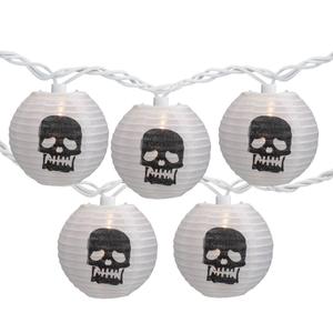 Northlight 10ct. Skull Paper Lantern Halloween Lights