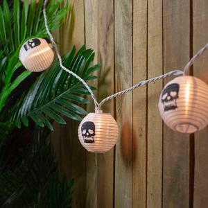 Northlight 10ct. Skull Paper Lantern Halloween Lights alternate view