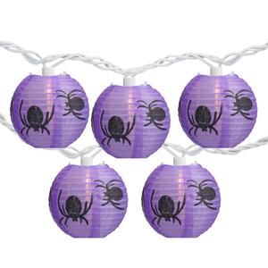 Northlight 10ct. Purple Spider Paper Lantern Lights