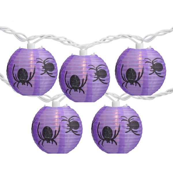 Northlight 10ct. Purple Spider Paper Lantern Lights