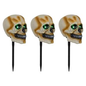 Northlight Set of 3 Skeleton Head Pathway Markers alternate view