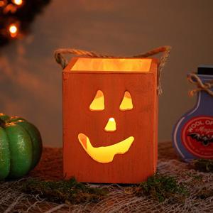 Northlight 6.25in. Wood Jack O Lantern Candle Lantern alternate view