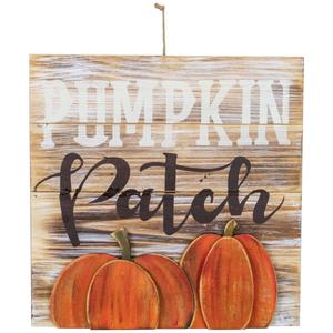 Northlight 12in. Pumpkin Patch Wooden Wall Sign