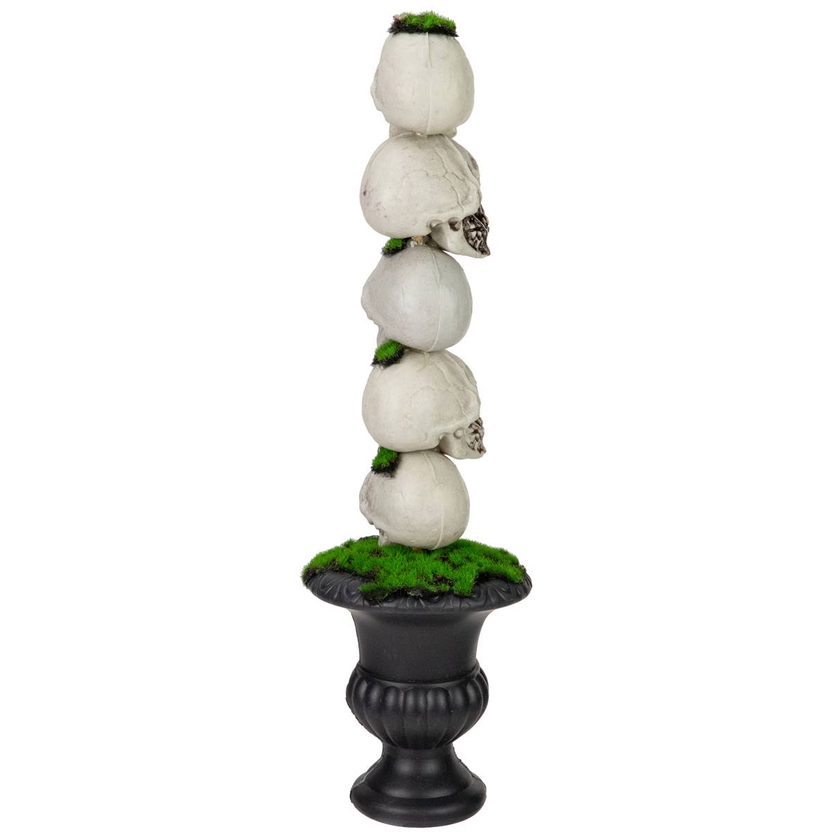 Northlight Seasonal 16in. Skull Tower Topiary In Urn Decoration