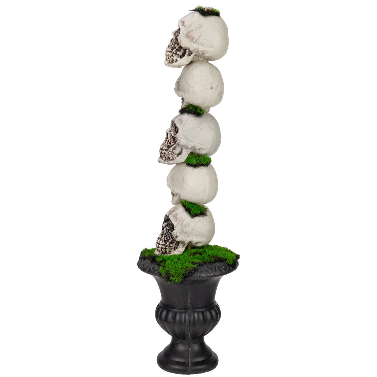 Northlight Seasonal 16in. Skull Tower Topiary In Urn Decoration