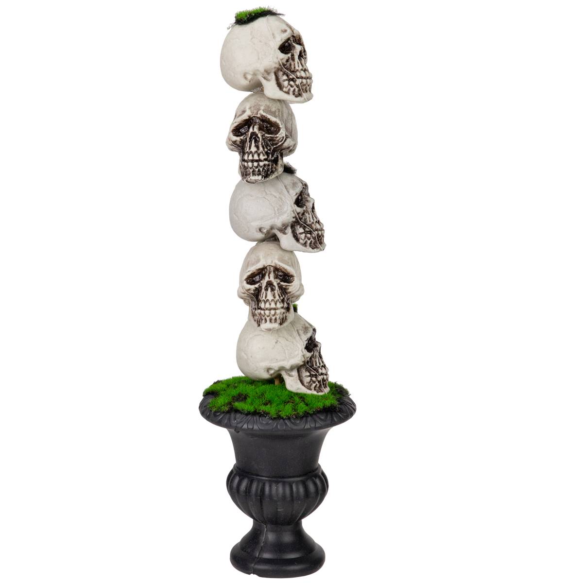 Northlight Seasonal 16in. Skull Tower Topiary In Urn Decoration