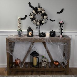 Northlight 15in. Unlit Skull Halloween Wreath alternate view