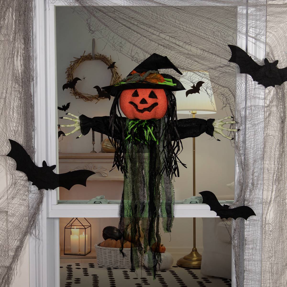 Northlight Seasonal Creepy Jack-O-Lantern 3D Window Decoration