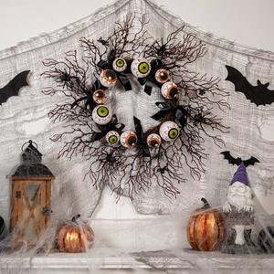 Northlight 24in. Halloween Eyeballs & Spiders Wreath alternate view