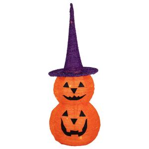 Northlight 30in. Tinsel Jack-O-Lanterns Halloween Decor