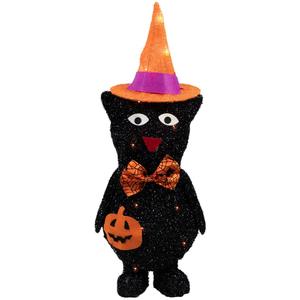Northlight 24in. Black Cat in Witch's Hat Outdoor Decor