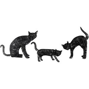 Northlight Set of 3 LED Black Cat Outdoor Decor