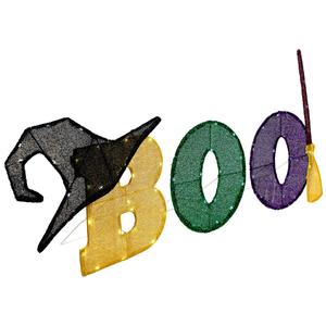 Northlight 50in. LED Tinsel 'Boo' Outdoor Decor alternate view