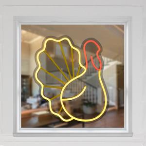 Northlight 15in. LED Neon Turkey Window Silhouette alternate view