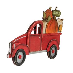 Northlight 14in. Red Truck With Pumpkins Decor alternate view