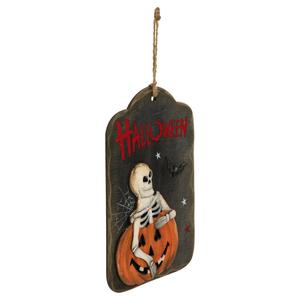 Northlight 9.75in. Skeleton and Jack-O-Lantern Wall Sign alternate view