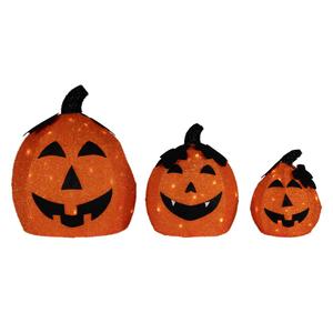 Northlight LED Jack O' Lantern Halloween Decor-Set of 3