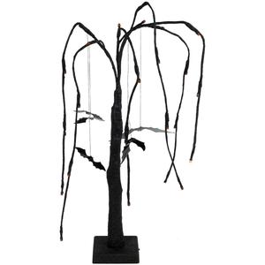 Northlight 24in. LED Black Glittered Willow Tree
