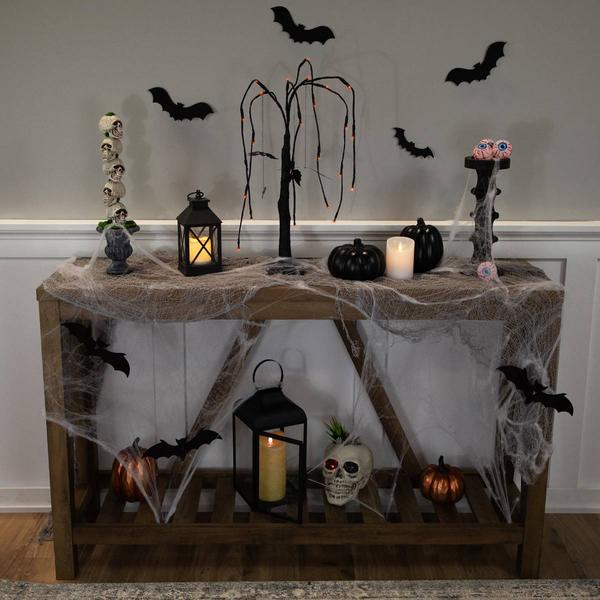Northlight 24in. LED Black Glittered Willow Tree alternate view