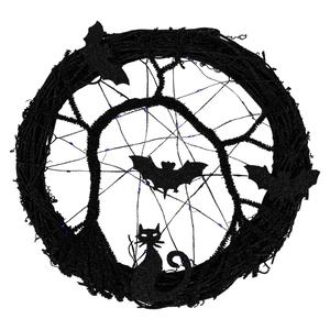 Northlight 13in. LED Twig Halloween Wreath with Bats