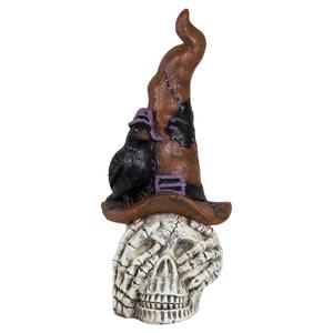 Northlight Skull in Witch Hat w/ Crow Halloween Decor