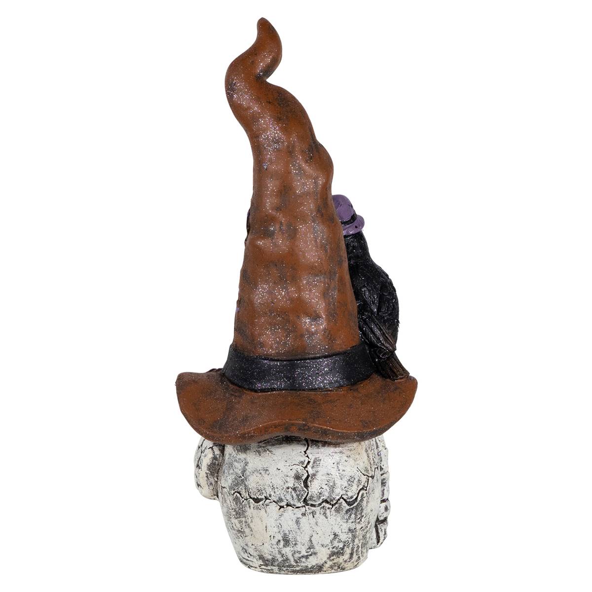 Northlight Seasonal Skull In Witch Hat W/ Crow Halloween Decor