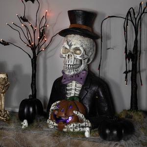 Northlight LED Skeleton & Jack-O-Lantern Halloween Decor alternate view