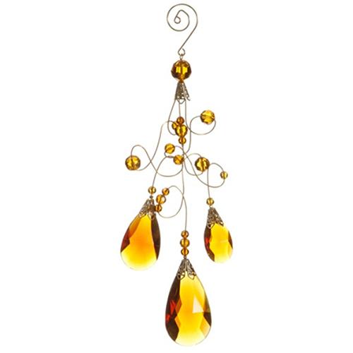 Allstate Gold Faceted Beads Christmas Teardrop Ornament