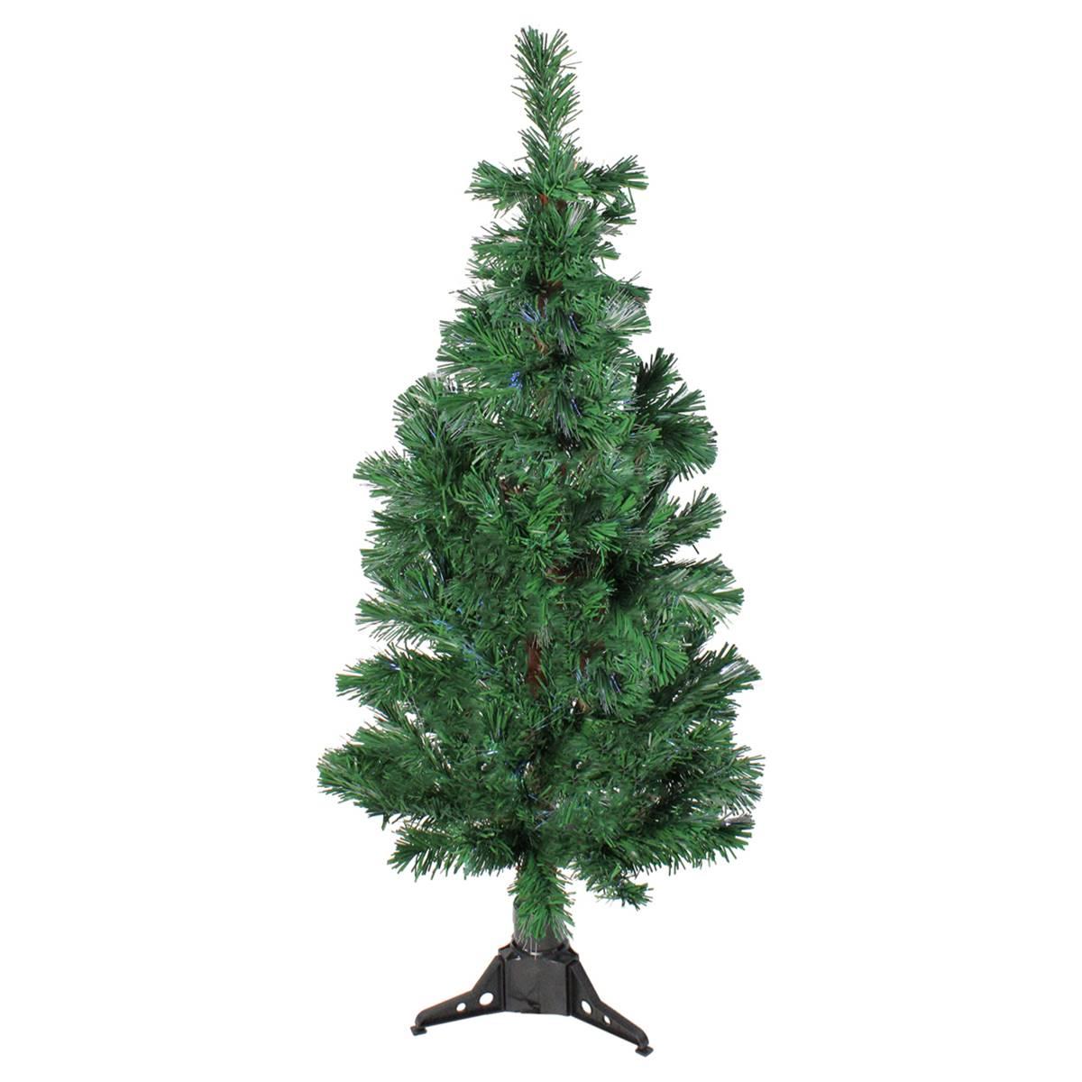 DAK 4ft. Fiber Optic Artificial Spiral Pine Christmas Tree