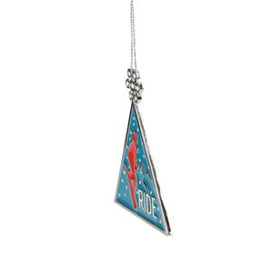 Midwest Snowboard Ride Triangular Christmas Ornament alternate view
