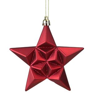 DAK 12ct. Red Star Glittered Shatterproof Christmas Ornaments