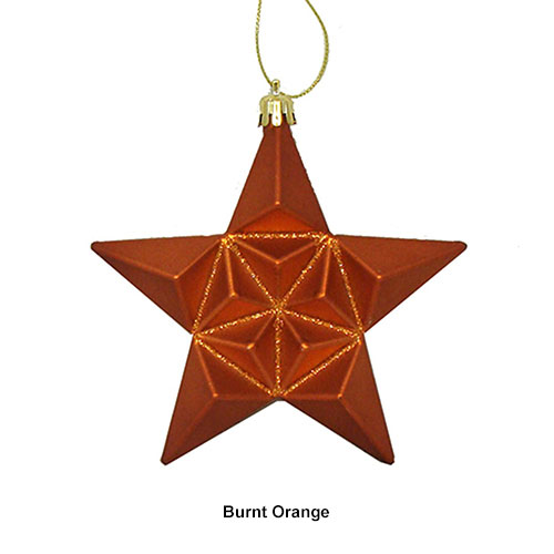 DAK 12pc. Matte Glittered Star Shatterproof Christmas Ornaments