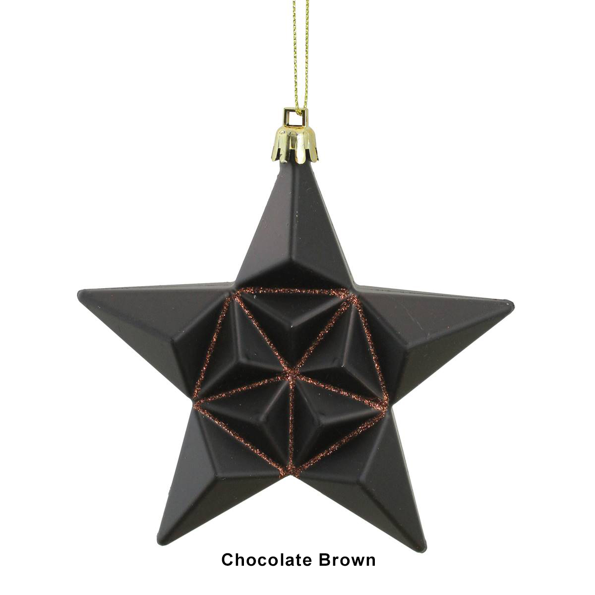 DAK 12pc. Matte Glittered Star Shatterproof Christmas Ornaments