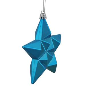 DAK 12ct. Turquoise Glitter Star Shatterproof Christmas Ornaments alternate view