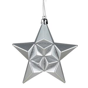DAK 12ct. Silver Splendor Shatterproof Star Christmas Ornaments