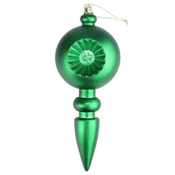 DAK 4ct. Green Retro Reflect Matte Christmas Finial Ornaments alternate view