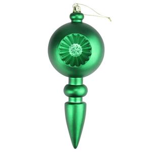 DAK 4ct. Green Retro Reflect Matte Christmas Finial Ornaments alternate view