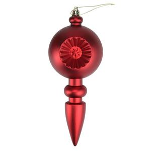 DAK 4ct. Red Hot Retro Reflect Christmas Finial Ornaments alternate view