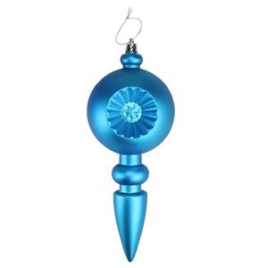 DAK 4ct. Turquoise Shatterproof Retro Reflect Christmas Ornaments