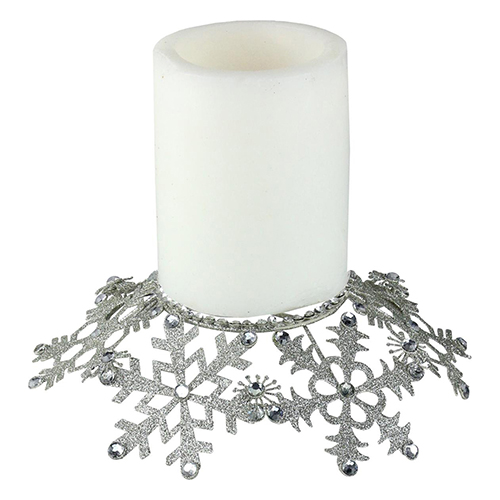 Northlight Seasonal Snowflake Embellished Pillar Candle Holder