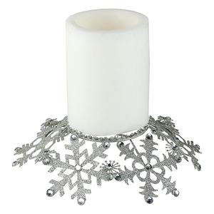 Northlight Snowflake Embellished Pillar Candle Holder