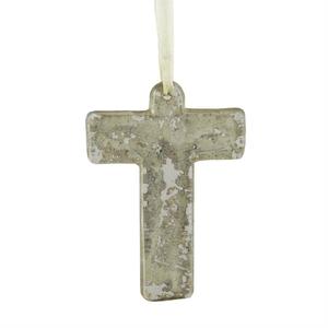 CC Christmas Decor Speckled Glass Letter T Christmas Ornament