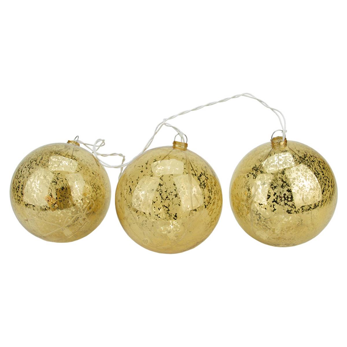 PENN Set Of 3 Lighted Glass Ball Christmas Ornament Lights
