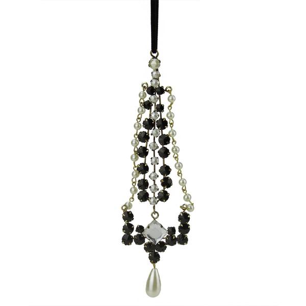 CC Christmas Decor Black & White Dangle Christmas Ornament