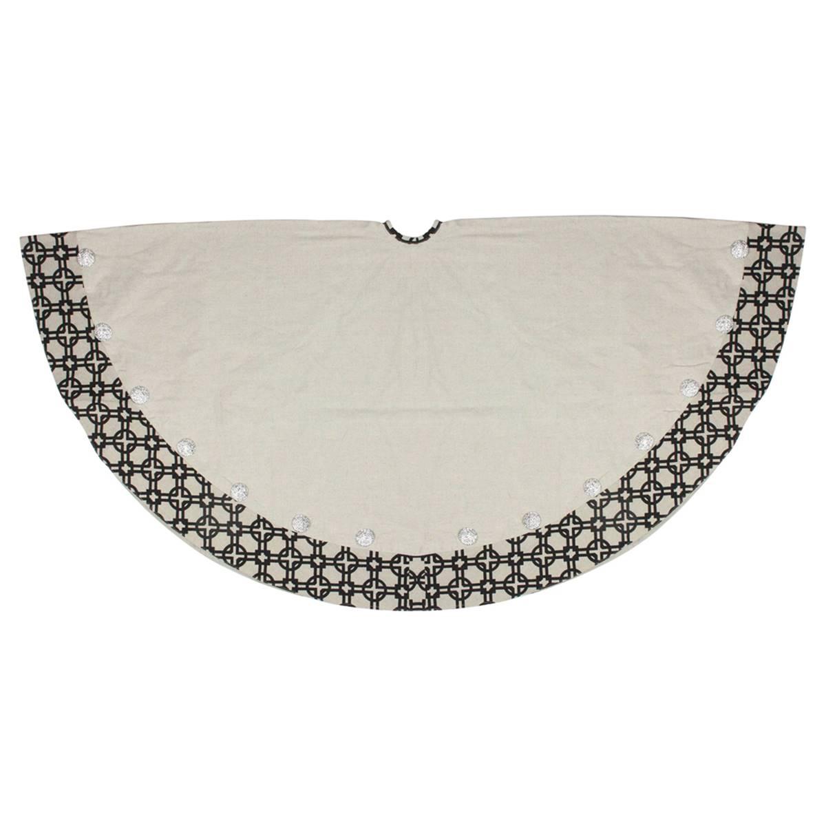 Allstate 54in. Black And Beige Rhinestone Christmas Tree Skirt