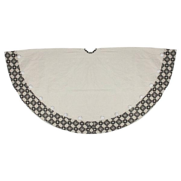 Allstate 54in. Black & White Rhinestone Christmas Tree Skirt