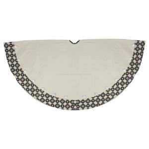 Allstate 54in. Black & White Rhinestone Christmas Tree Skirt alternate view