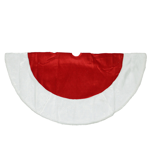 48in. Traditional Christmas Tree Skirt - Red/White
