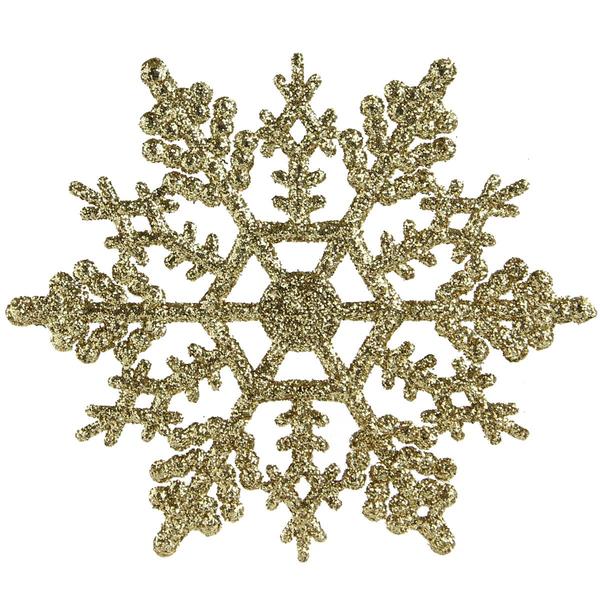Northlight 24pk. Gold Glitter Snowflake Ornaments